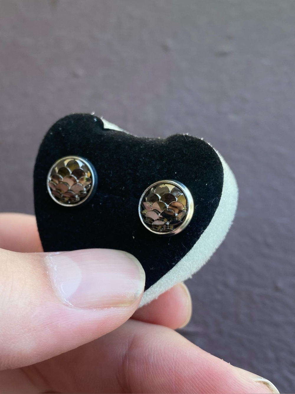 Metallic Iridescent Mermaid Scale Stud Earrings